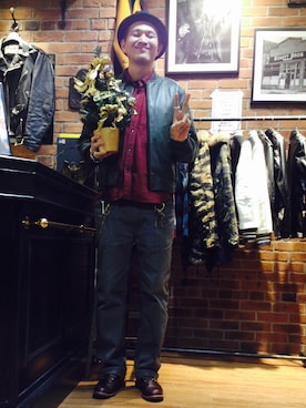 「schott（ショット）のアイテム（MA-1）」を使った、matsuuraさん（メンズ・189cm）の冬コーディネート