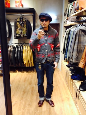 「カウチンセーター」｜「アイテム（財布/小物）」を使った、matsuuraさん（メンズ・189cm）の冬コーディネート