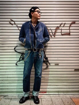 「schott（ショット）のアイテム（キーホルダー）」を使った、matsuuraさん（メンズ・189cm）の秋コーディネート