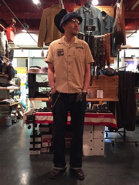 「schott（ショット）のアイテム（キーホルダー）」を使った、matsuuraさん（メンズ・189cm）の春コーディネート