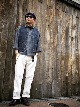 「ワーク」｜「アイテム（ウォレットチェーン）」を使った、matsuuraさん（メンズ・189cm）の春コーディネート
