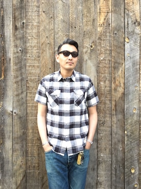 「schott（ショット）のアイテム（キーホルダー）」を使った、matsuuraさん（メンズ・189cm）の春コーディネート
