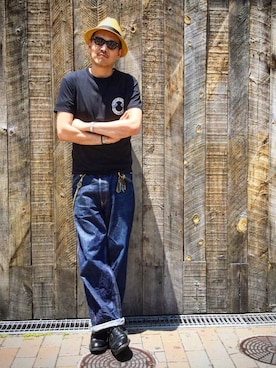 「schott（ショット）のアイテム（キーホルダー）」を使った、matsuuraさん（メンズ・189cm）の夏コーディネート
