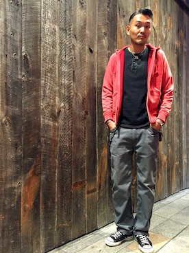 「schott（ショット）のアイテム（キーホルダー）」を使った、matsuuraさん（メンズ・189cm）の秋コーディネート