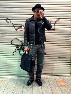 「schott（ショット）のアイテム（キーホルダー）」を使った、matsuuraさん（メンズ・189cm）の秋コーディネート