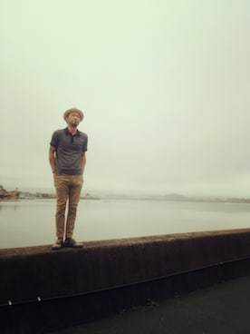 「Fuji（フジ）のアイテム（帽子）」を使った、Go店長さん（メンズ・179cm）の夏コーディネート