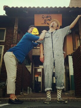 「Fuji（フジ）のアイテム（帽子）」を使った、Go店長さん（メンズ・179cm）の夏コーディネート