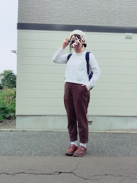 「zucca」｜「アイテム（ハンチング/ベレー帽）」を使った、mutsukiさん（レディース・163cm）の秋コーディネート