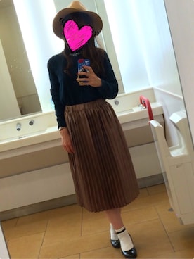 「AZUL by moussy（アズールバイマウジー）のアイテム（帽子）」を使った、yuuuboooさん（レディース・158cm）の秋コーディネート