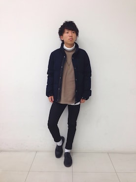 「UNIQLO（ユニクロ）のWOMEN ウルトラストレッチジーンズ（デニムパンツ）」を使った、NORIさん（メンズ・168cm）の秋コーディネート