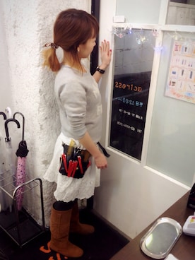 「no brand（ノーブランド）のアイテム（ワンピース）」を使った、mayuさん（レディース・153cm）の冬コーディネート