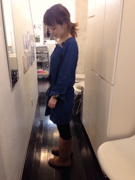 「Marc by Marc Jacobs（マークバイマークジェイコブス）のアイテム（アナログ腕時計）」を使った、mayuさん（レディース・153cm）の冬コーディネート