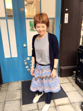 「アイテム（カーディガン/ボレロ）」を使った、mayuさん（レディース・153cm）の春コーディネート