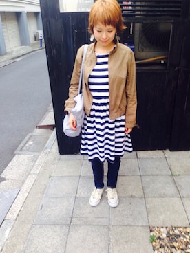 「アイテム（トートバッグ）」を使った、mayuさん（レディース・153cm）の夏コーディネート