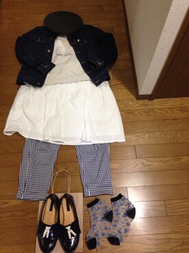 「B.L.U.E（ビーエルユーイー）のアイテム（スカート）」を使った、ｋａｏｒｉさん（レディース・158cm）の秋コーディネート