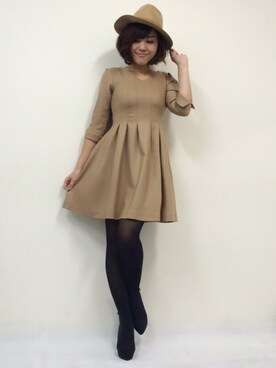 「31 Sons de mode（トランテアン　ソン　ドゥ　モード）のアイテム（帽子）」を使った、おくむさん（レディース・165cm）の秋コーディネート