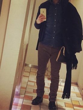 「アイテム（ピーコート）」を使った、daisukeさん（メンズ・175cm・30代）の冬コーディネート