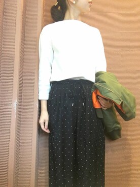 「仕事着」｜「アイテム（ブルゾン）」を使った、さーチャンさん（レディース・160cm）の春コーディネート