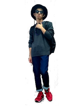 「H&M（エイチ・アンド・エム）のアイテム（バックパック/リュック）」を使った、yanさん（メンズ・163cm）の秋コーディネート