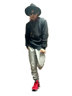 「ツバ広ハット」｜yanさん（メンズ・163cm）の秋コーディネート