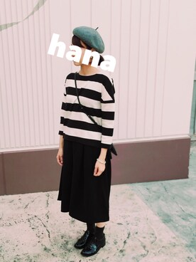 「CELINE」｜「アイテム（ハンチング/ベレー帽）」を使った、hanaさん（レディース・157cm）の秋コーディネート