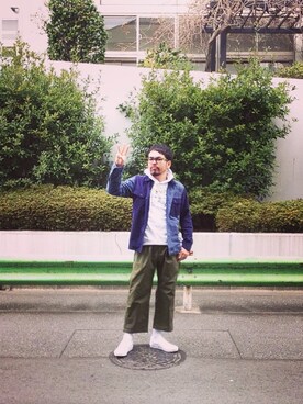 「417 EDIFICE（フォーワンセブンエディフィス）のアイテム（スニーカー）」を使った、Iggy-L'empereurさん（メンズ・176cm）の冬コーディネート