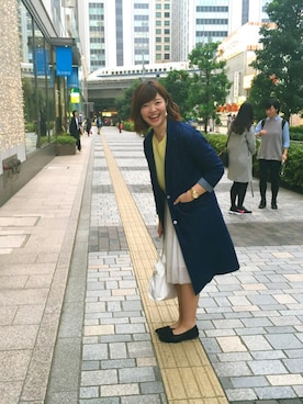 「ENVYM（アンビー）のアイテム（チェスターコート）」を使った、Shiho.saitoさん（レディース・168cm）の秋コーディネート
