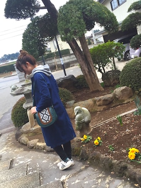 「ENVYM（アンビー）のアイテム（チェスターコート）」を使った、Shiho.saitoさん（レディース・168cm）の春コーディネート
