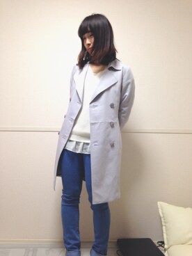 「amelier MAJESTIC LEGON（アメリエルマジェスティックレゴン）のアイテム（トレンチコート）」を使った、MARie♢*さん（レディース・161cm）の春コーディネート
