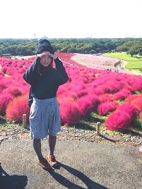 「チドリ柄」｜「アイテム（ニットキャップ/ビーニー）」を使った、MARie♢*さん（レディース・161cm）の秋コーディネート