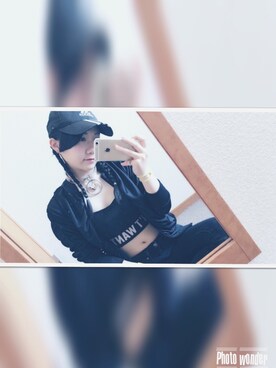 「adidas（アディダス）のアイテム（キャップ、ブラック系）」を使った、K.さん（レディース）の春コーディネート