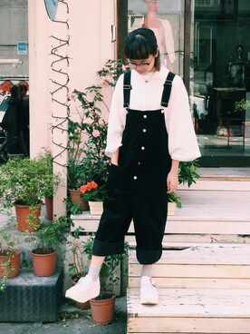 「planet（planet）のアイテム（オールインワン・サロペット）」を使った、Chelseaさん（レディース・156cm）の春コーディネート