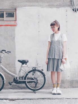 「gray」｜「アイテム（ワンピース/ドレス）」を使った、Chelseaさん（レディース・161cm）の春コーディネート