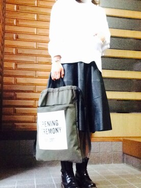 「OPENING CEREMONY（オープニングセレモニー）のアイテム（スウェット）」を使った、chisaさん（レディース・160cm）の秋コーディネート