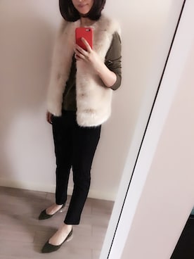 「ICB（アイシービー）のアイテム（スラックス）」を使った、愿此刻长留さん（レディース・169cm）の秋コーディネート