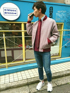 「ラルフローレンシャツ」｜「アイテム（ジャケット/アウター）」を使った、竹口 紘司さん（メンズ・172cm）の春コーディネート