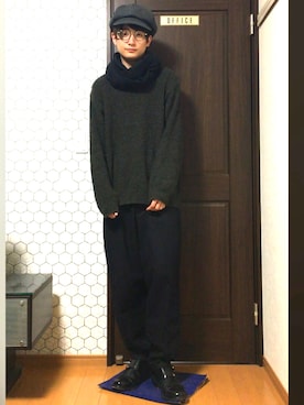 「usedのアイテム（ニット/セーター、その他）」を使った、katokenさん（メンズ・180cm）の秋コーディネート