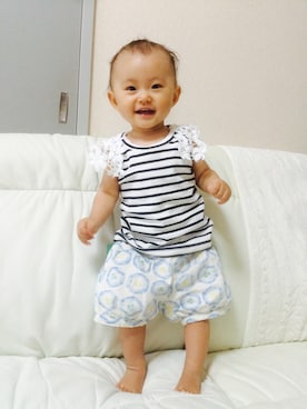 「Petit jam(プチジャム)のアイテム(パンツ)」を使った、miu.tkさん(キッズ・70cm)の夏コーディネート