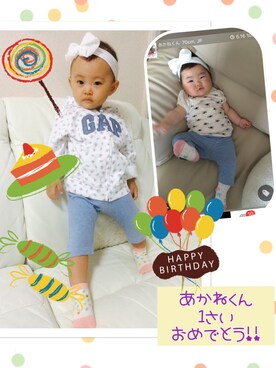 「baby ampersand（ベビーアンパサンド）のアイテム」を使った、miu.tkさん（キッズ・70cm）の秋コーディネート