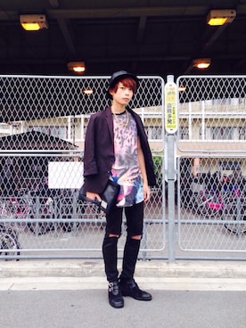 「DROP DEAD（ドロップデッド）のアイテム」を使った、大和さん（メンズ・171cm）の春コーディネート