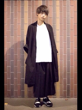「袴パンツ」｜「アイテム（その他アウター）」を使った、大和さん（メンズ・171cm）の秋コーディネート