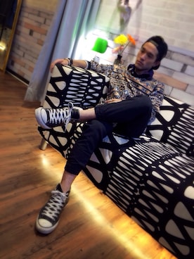 「Addict CONVERSE（アディクト　コンバース）のアイテム」を使った、Jonasさん（メンズ・171cm）の夏コーディネート