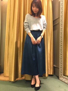 「Rouge vif（ルージュヴィフ）のアイテム（アクセサリー）」を使った、望月さん（レディース・158cm）の秋コーディネート