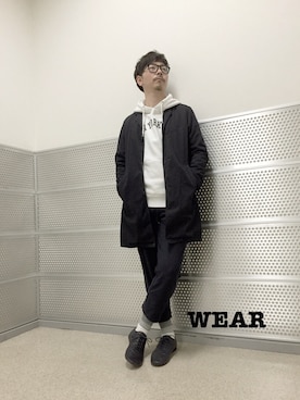 「アイテム（ステンカラーコート）」を使った、s.namitaさん（メンズ・172cm・30代）の春コーディネート