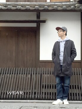 「アイテム（ステンカラーコート）」を使った、s.namitaさん（メンズ・172cm・30代）の秋コーディネート