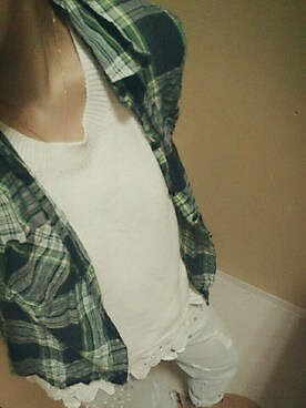 「レースタンク」｜yuka♡さん（レディース・156cm）の春コーディネート