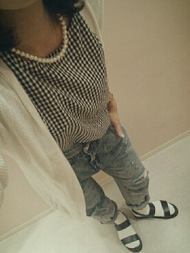 「ハイウエストデニム」｜yuka♡さん（レディース・156cm）の春コーディネート