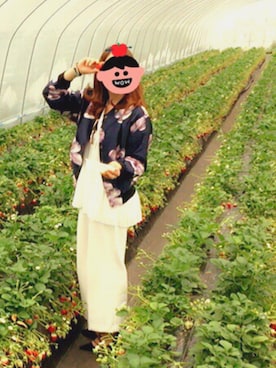「イチゴ狩り」｜「アイテム（ブルゾン）」を使った、Lisa❤︎さん（レディース・158cm）の春コーディネート