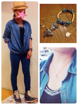 「FLYING TIGERS（フライングタイガー）のアイテム（アクセサリー）」を使った、taro-naさん（レディース・153cm）の夏コーディネート