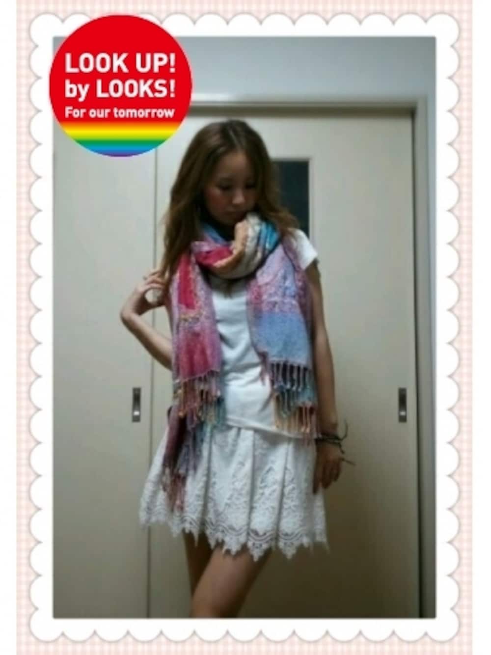 「MERCURYDUOのアイテム名不明（ストール/ショール）」を使った、♡meicai♡さんの春コーディネートの1枚目の写真